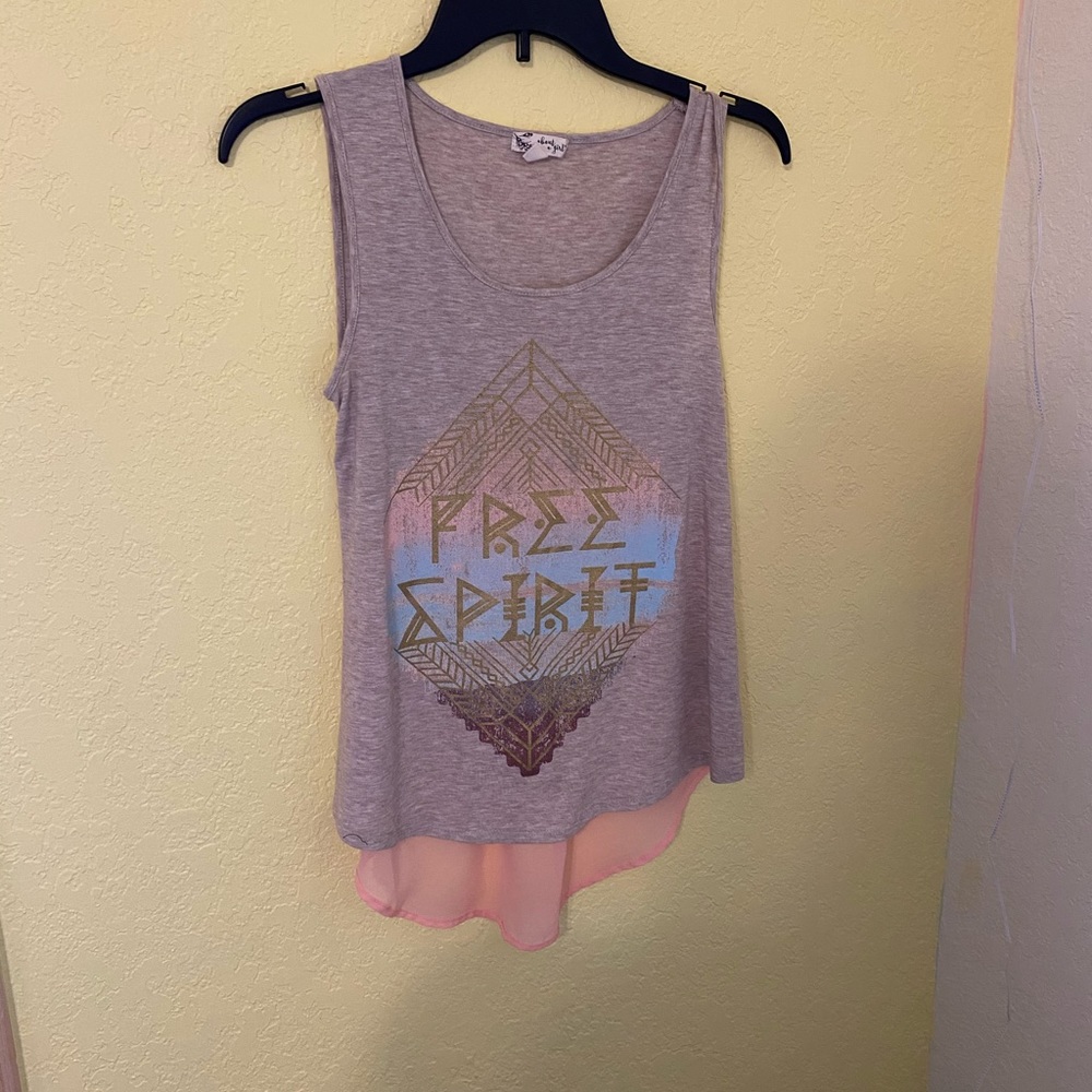 beige tank top